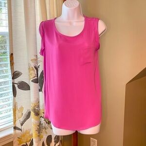 LOFT pink pocket blouse size S